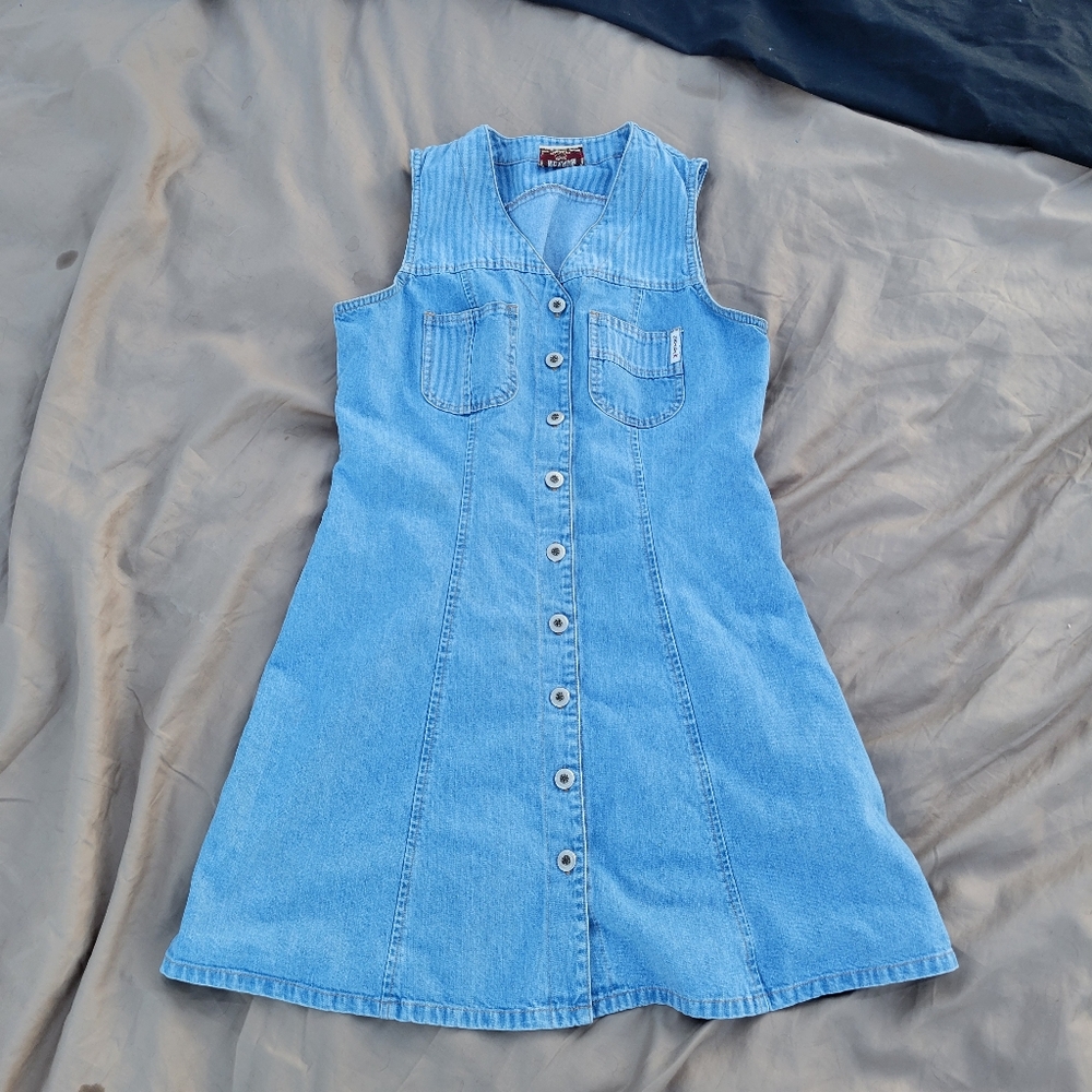 Y2K VINTAGE NEVADA DENIM BUTTON UP DRESS